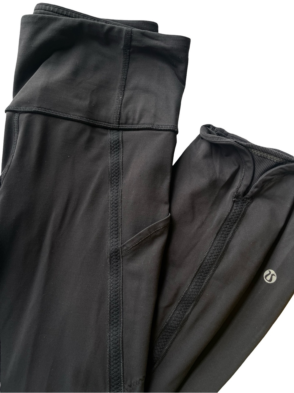 Lululemon Black Workout Capris Cropped Leggings Neutral Athletic Womens